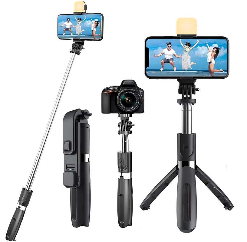 Flash 3-in-1 Selfie Stick Tripod with Bluetooth Remote